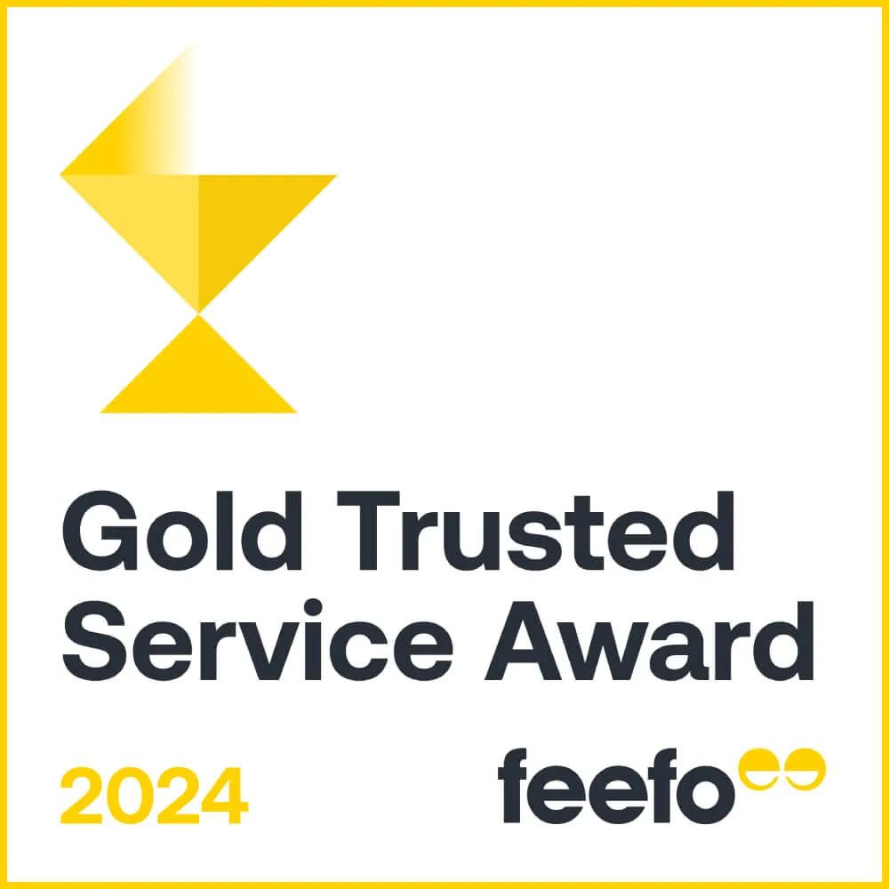 Gold Trusted Service Award for 2024 from feefo